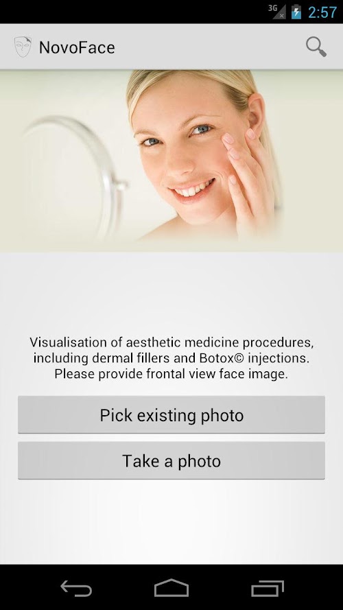 Android application NovoFace screenshort