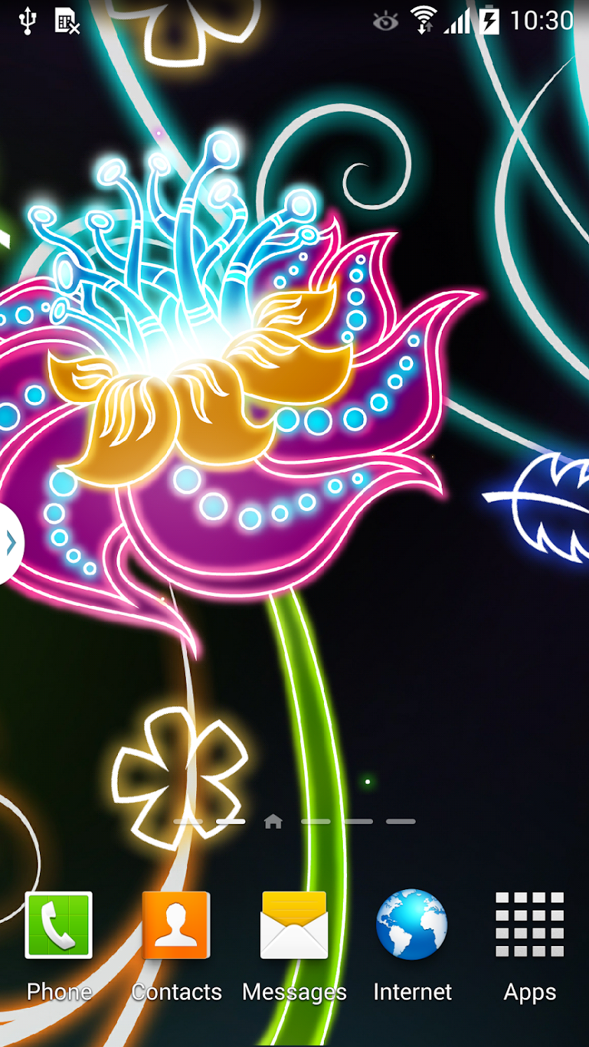 Neon Flowers Live Wallpaper HD Screen 2