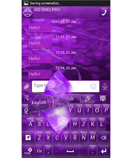 GO SMS Pro Purple Sparkle