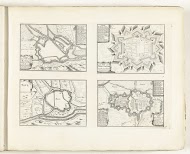 Plattegronden van Metz, Phalsbourg, Toul en Nancy, ca. 1702