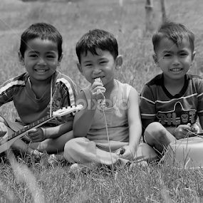 Children's by Hindra Komara - Black & White Portraits & People