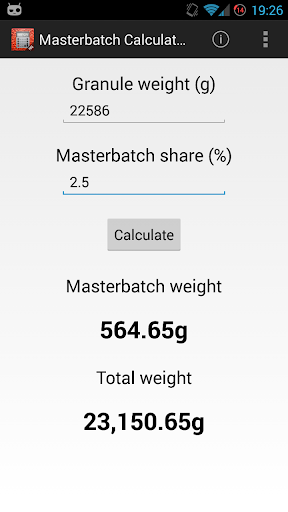Masterbatch Calculator Pro