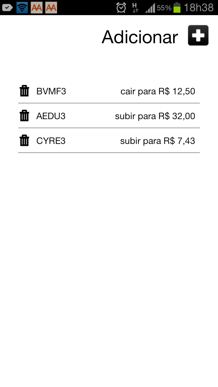 Alerta Ações 2 Screen 1