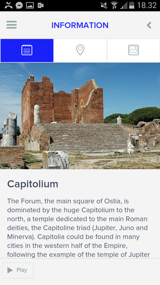 Android application Ostia Antica screenshort