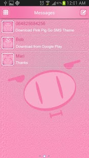 Pink Pig Go SMS Pro Theme - screenshot thumbnail