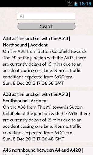 UK Latest Traffic Incidents