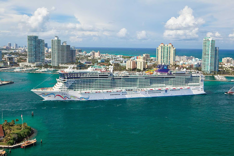 Norwegian Epic's cruise in Miami Beach waters is picture perfect.