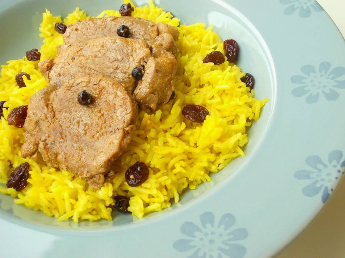Spicy Pork Loin and Basmati Rice with Saffron and Raisins Recipe Yummly