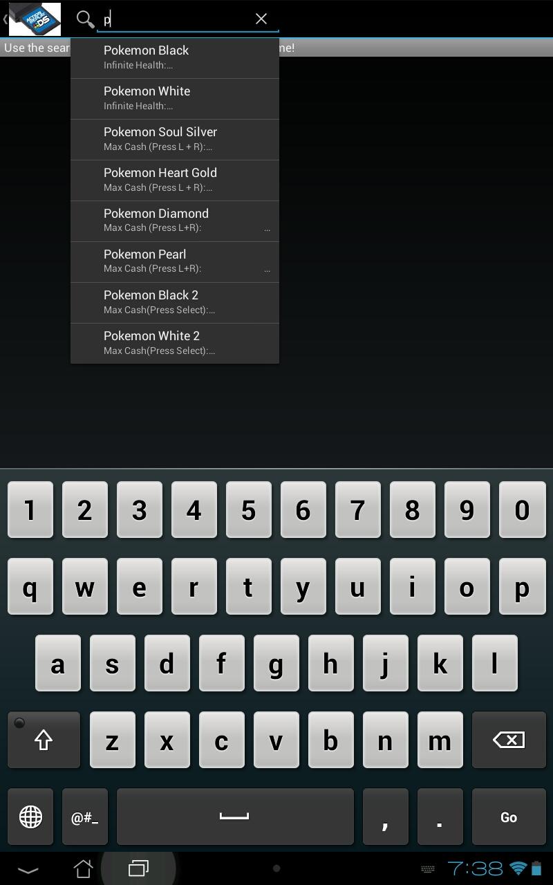 Action Replay Code Manager Screen 1