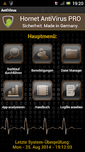 Android-Anwendung Hornet AntiVirus PRO Screenshot