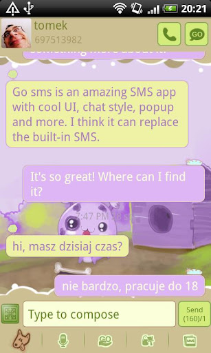 GO SMS Pro Sweet Puppy Theme