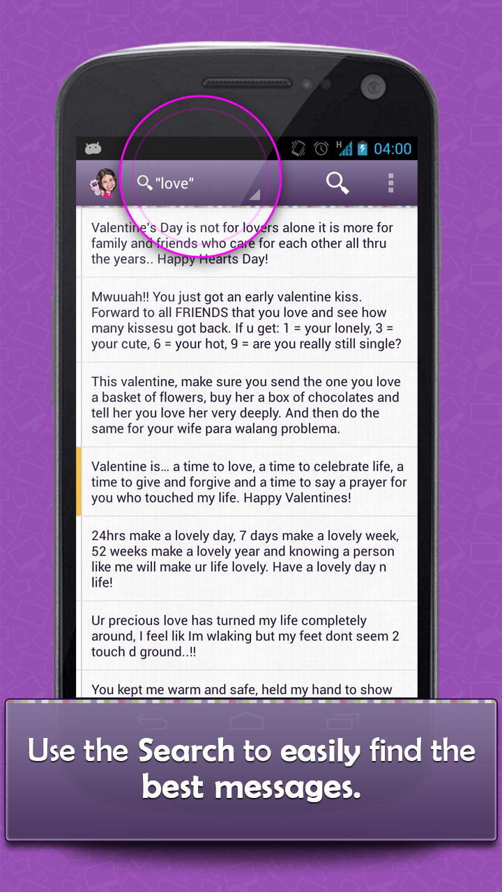 Messages for Mobile+ Screen 1