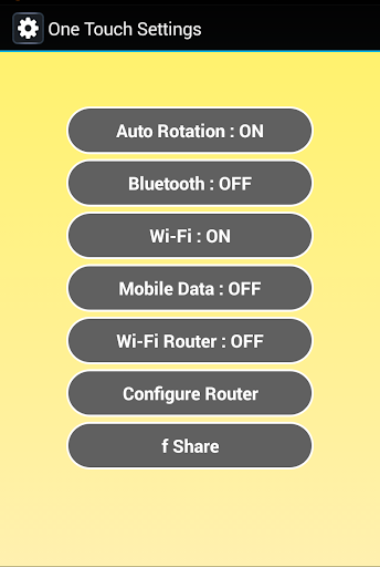 One Touch Settings