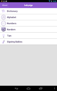 Android application babysign screenshot