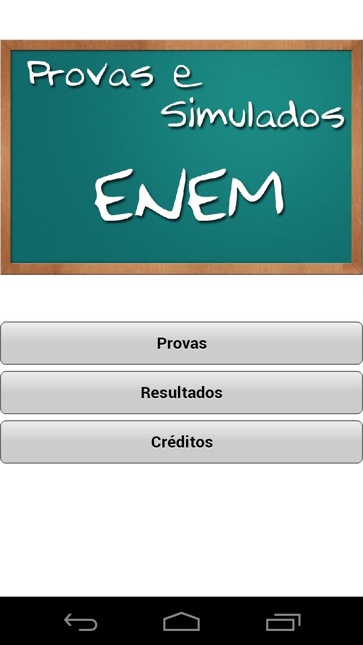 Android application Provas e Simulados ENEM screenshort