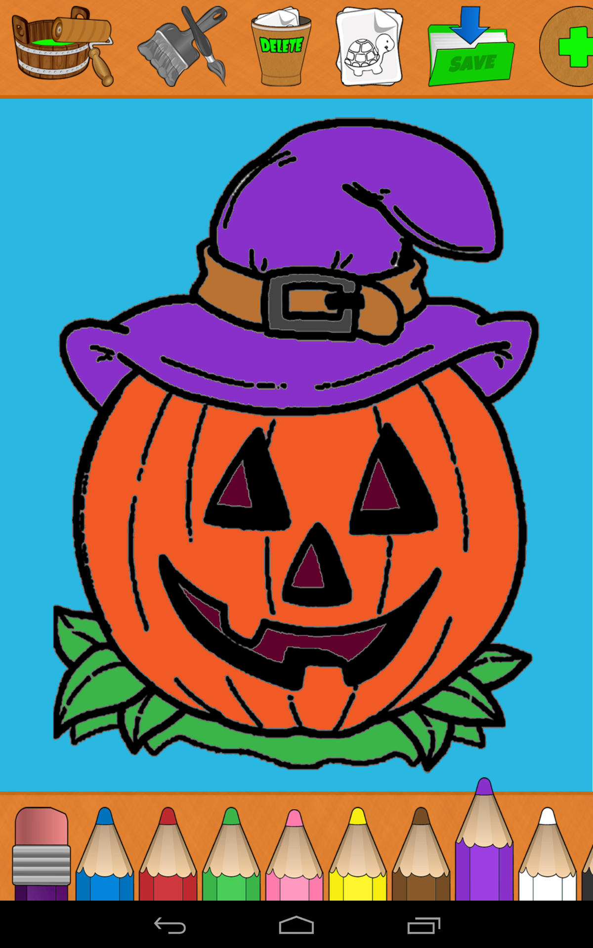 Android application Kids coloring book halloween screenshort