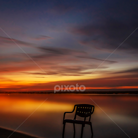 Alone against the night by Jee Cornelius - Landscapes Beaches