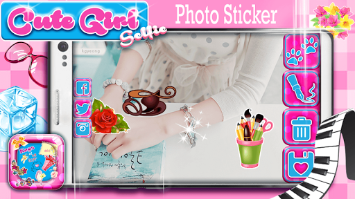 Cute Girl Selfie Photo Sticker