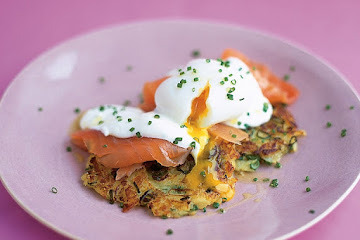 Potato cakes with smoked salmon