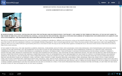 WordPerfect Viewer for Android
