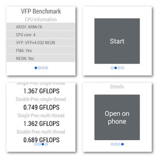 VFP Benchmark for Android Wear Screenshots 1
