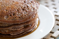 Rich Blue Cornmeal and Applesauce Pancakes