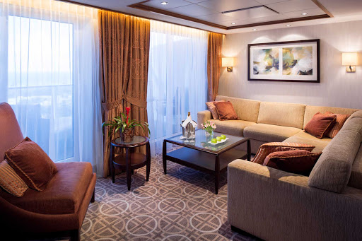 Celebrity_Silhouette_CelebSuiteLiving-1 - Make yourself at home in your private living room on board Celebrity Silhouette.