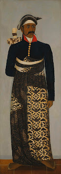 Four Javanese court functionaries. Java, c. 1810-1870
