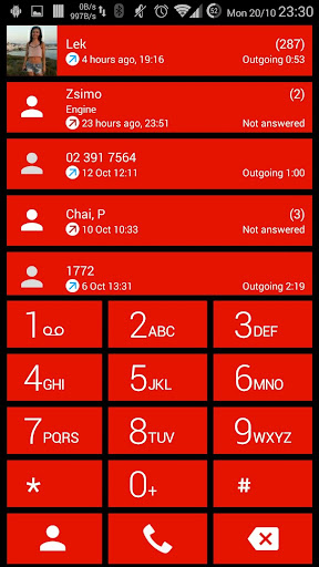 Dialer theme Cards Red