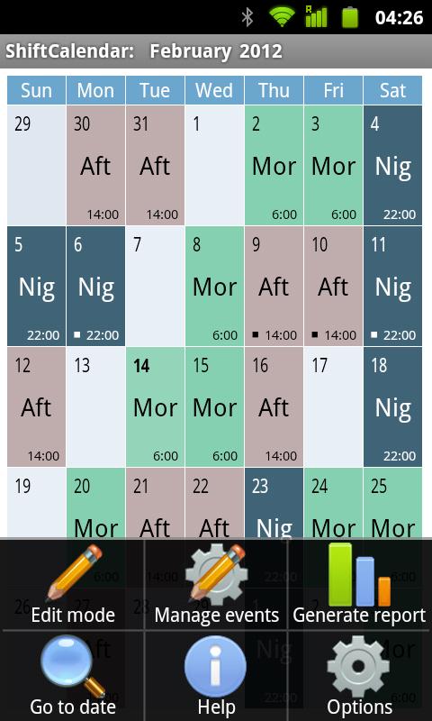 ShiftCalendar Plus Screen 2
