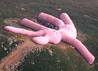 giant pink bunny