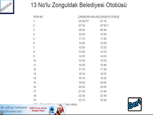 【免費旅遊App】Zonguldak Otobüs Saatleri-APP點子