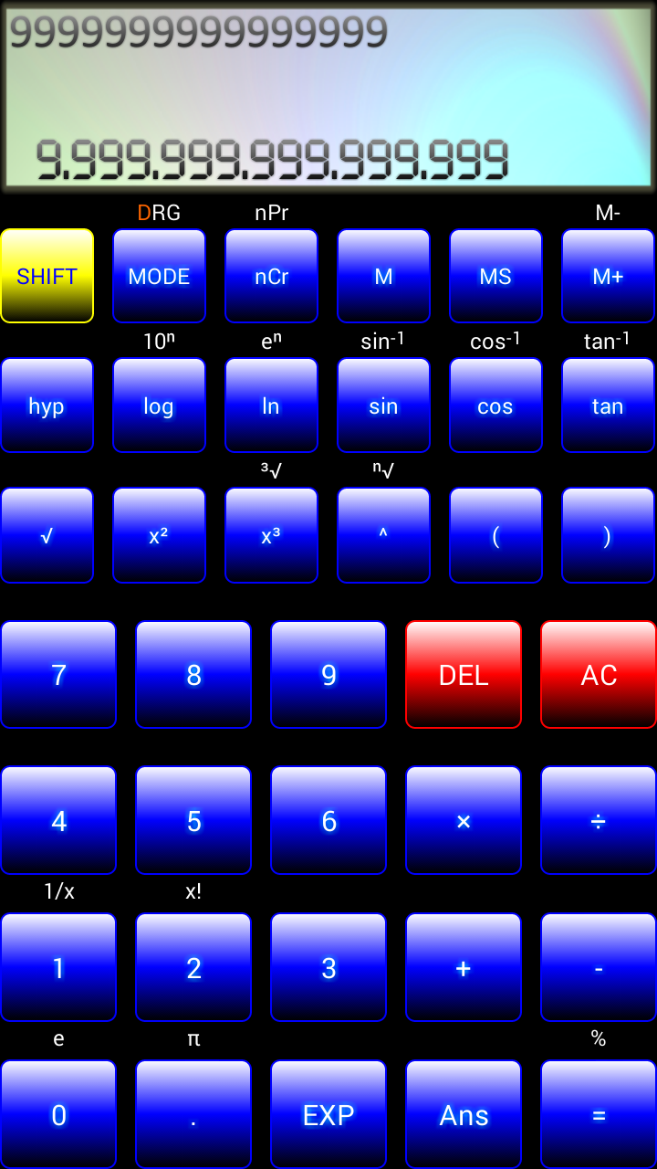 Android application Scientific Calculator screenshort