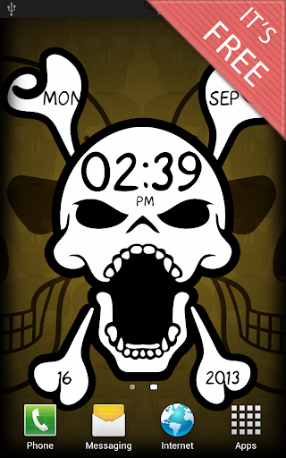 Skull Clock Live Wallpaper