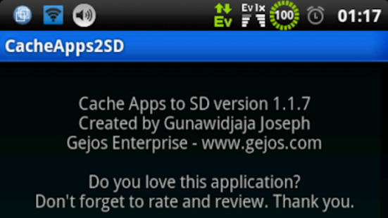 Cache Apps to SD root