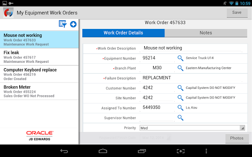 Create Work Order - JDE E1