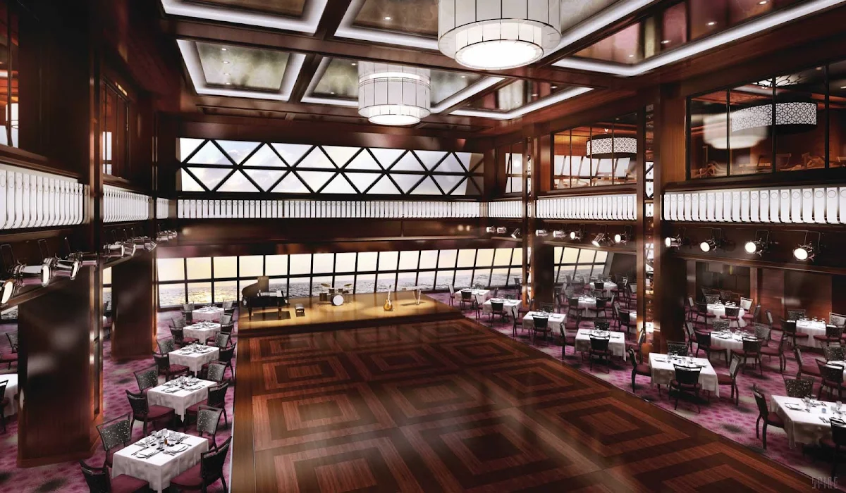 Norwegian-Getaway-Tropicana-Room - A grand dining spot with an impressive dance floor and grand views, the Norwegian Getaway's Tropicana Room has décor inspired by the famed style of Miami's Fontainebleau in the 1950s. 