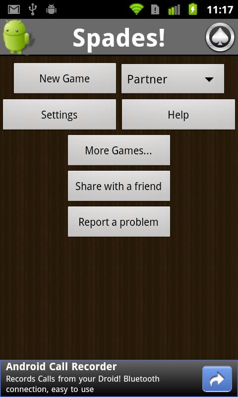 Android application Spades! screenshort