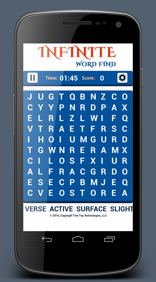 Android application Infinite Word Find screenshort