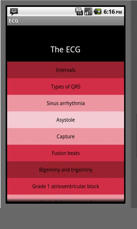 Android application Electrocardiogram ECG Types screenshort