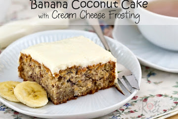 Banana Coconut Cake with Cream Cheese Frosting