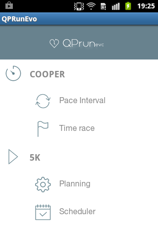 Android application RUNNING CALC QPRunEvo screenshort