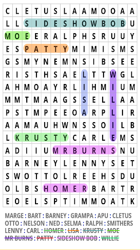 Springfield Word Search