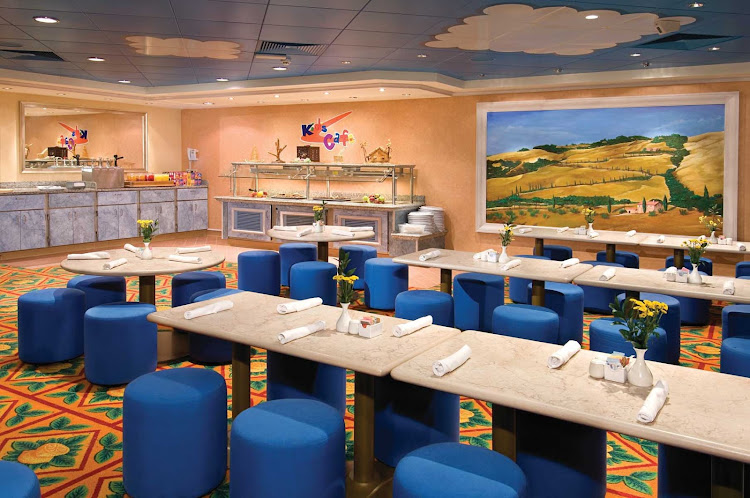 Children will feel special in their own Kid's Café, a buffet located  by the entrance of the Garden Cafe on Norwegian Jewel's Deck 12.  