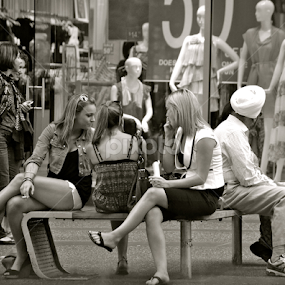 Just Passing By, Vancouver, B. C.  by Kathleen Koehlmoos - City,  Street & Park Street Scenes