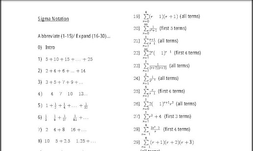 Worksheets Sigma Notation Worksheet sigma notation worksheet sharebrowse photos getadating