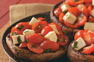 Grilled Portobellos with Mozzarella Salad
