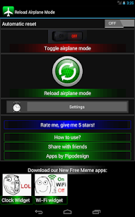 Reload airplane mode Widget