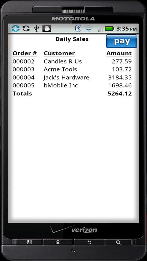 bMobile NOW Pro - Invoicing Screen 3