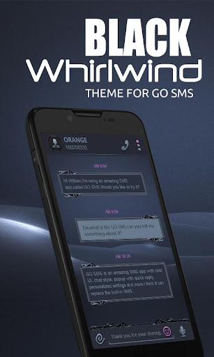 【免費個人化App】GO SMS BLACK WHIRLWIND THEME-APP點子